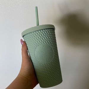 Mint studded Starbucks tumbler
